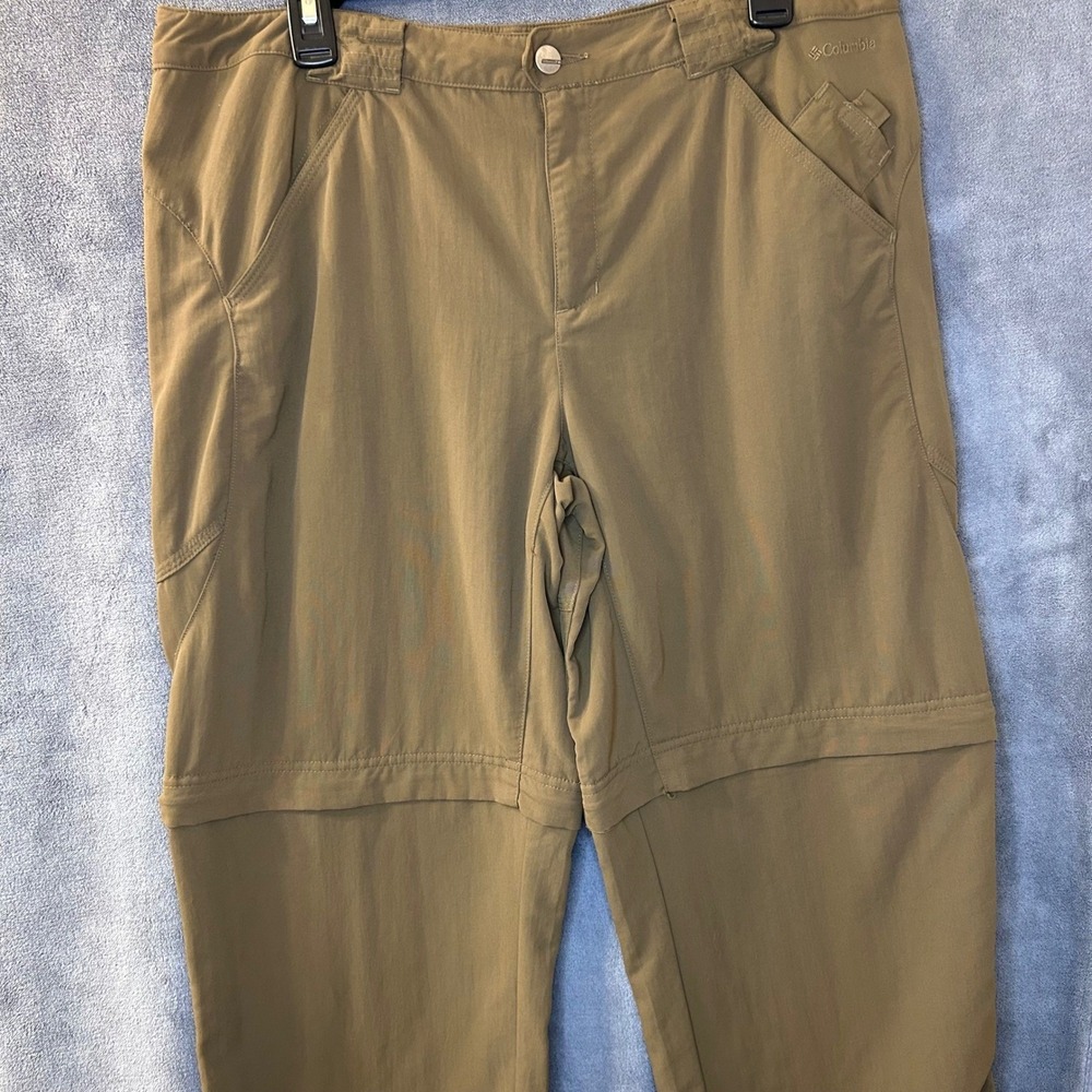 Columbia Titanium Womens 12 Convertible Hiking Pants Tan Brown Zip Off Shorts